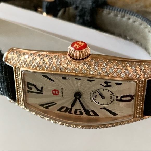 Michele Coquette * Beautiful Rose Tone Valerie Aldrich Watch w/Diamonds - Picture 9 of 16